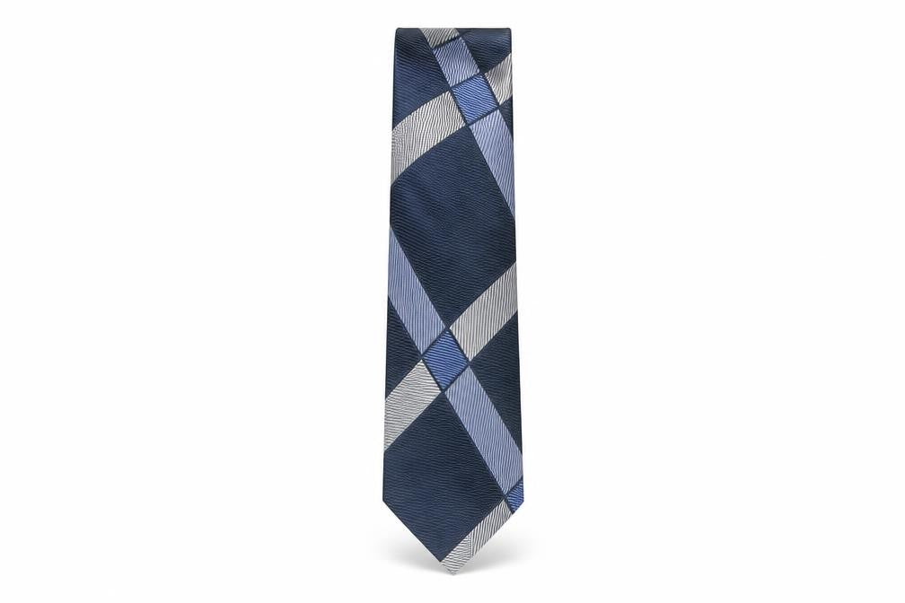 Pierre Cardin Men's Blue Silk Geometric Tie