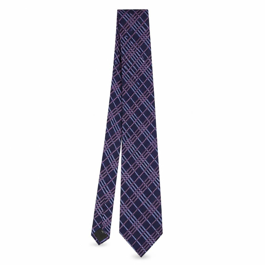 Pierre Cardin Men's Purple Silk Plaid Tie
