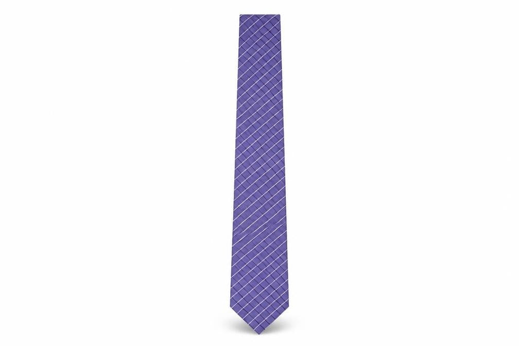 Dehavilland Men's Purple Geometric Silk Tie One Size