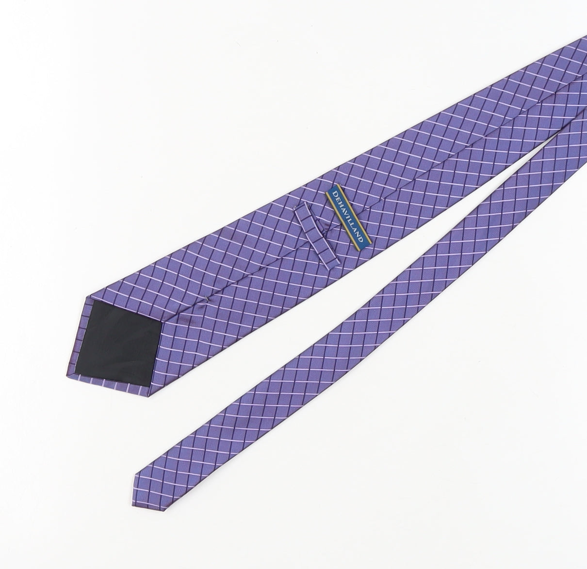 Dehavilland Men's Purple Geometric Silk Tie One Size