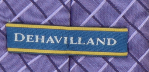 Dehavilland Men's Purple Geometric Silk Tie One Size