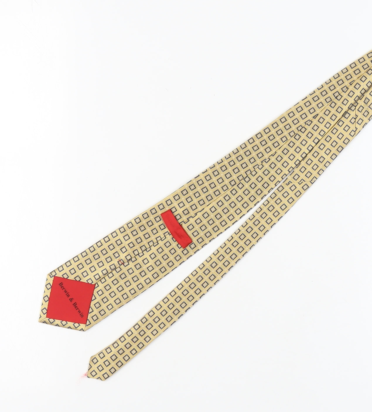 Berwin & Berwin Men's Beige Geometric Silk Tie