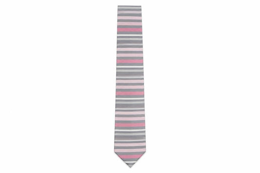 Jasper Conran Men's Grey Pink Striped Silk Tie
