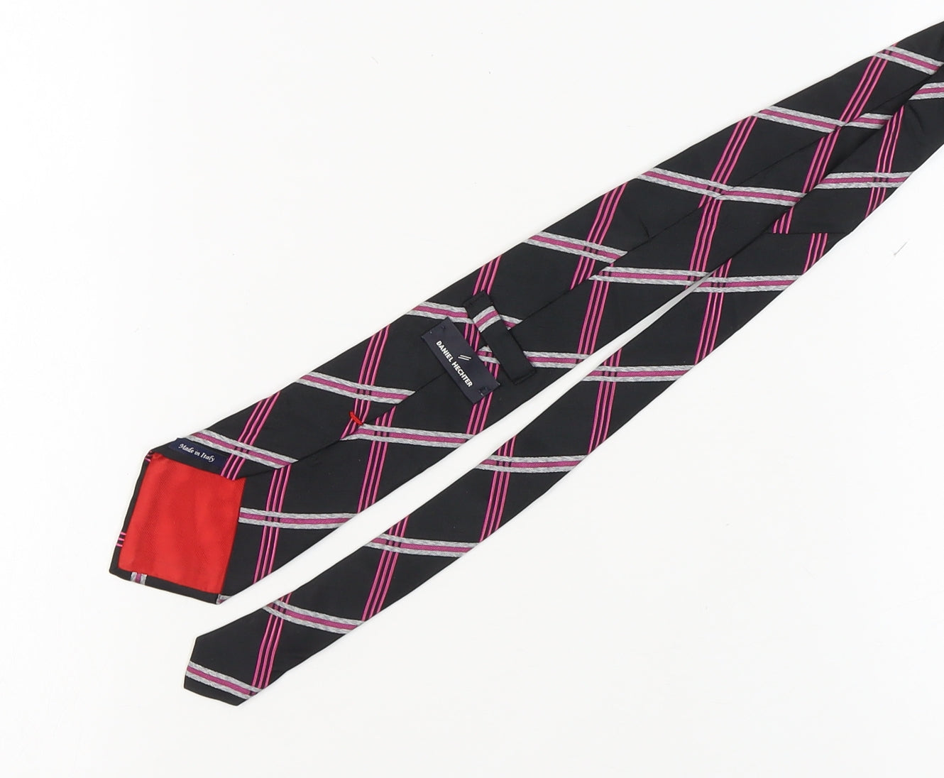 Daniel Hechter Men's Black Check Silk Tie