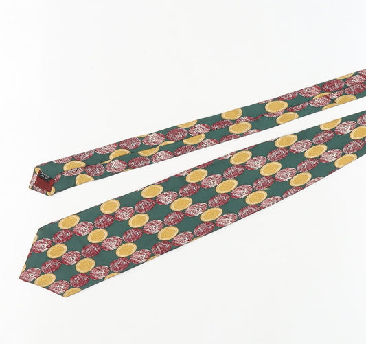 Baumler Green Silk Geometric Men's Tie - One Size