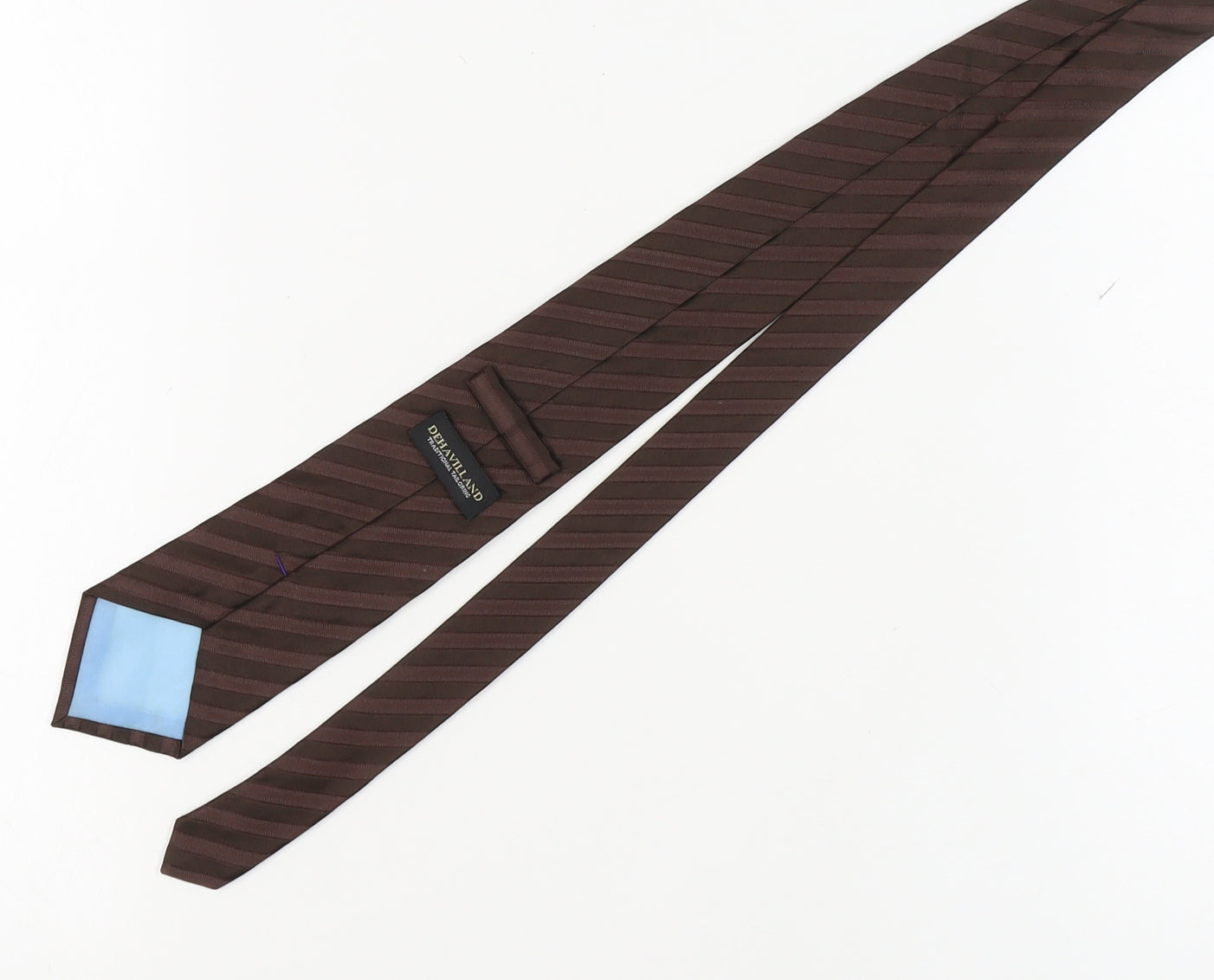 Dehavilland Men's Brown Striped Silk Tie