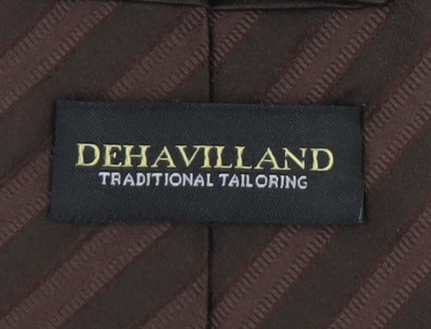 Dehavilland Men's Brown Striped Silk Tie