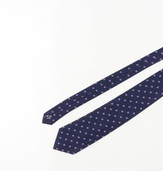 Dehavilland Men's Blue Polka Dot Silk Tie