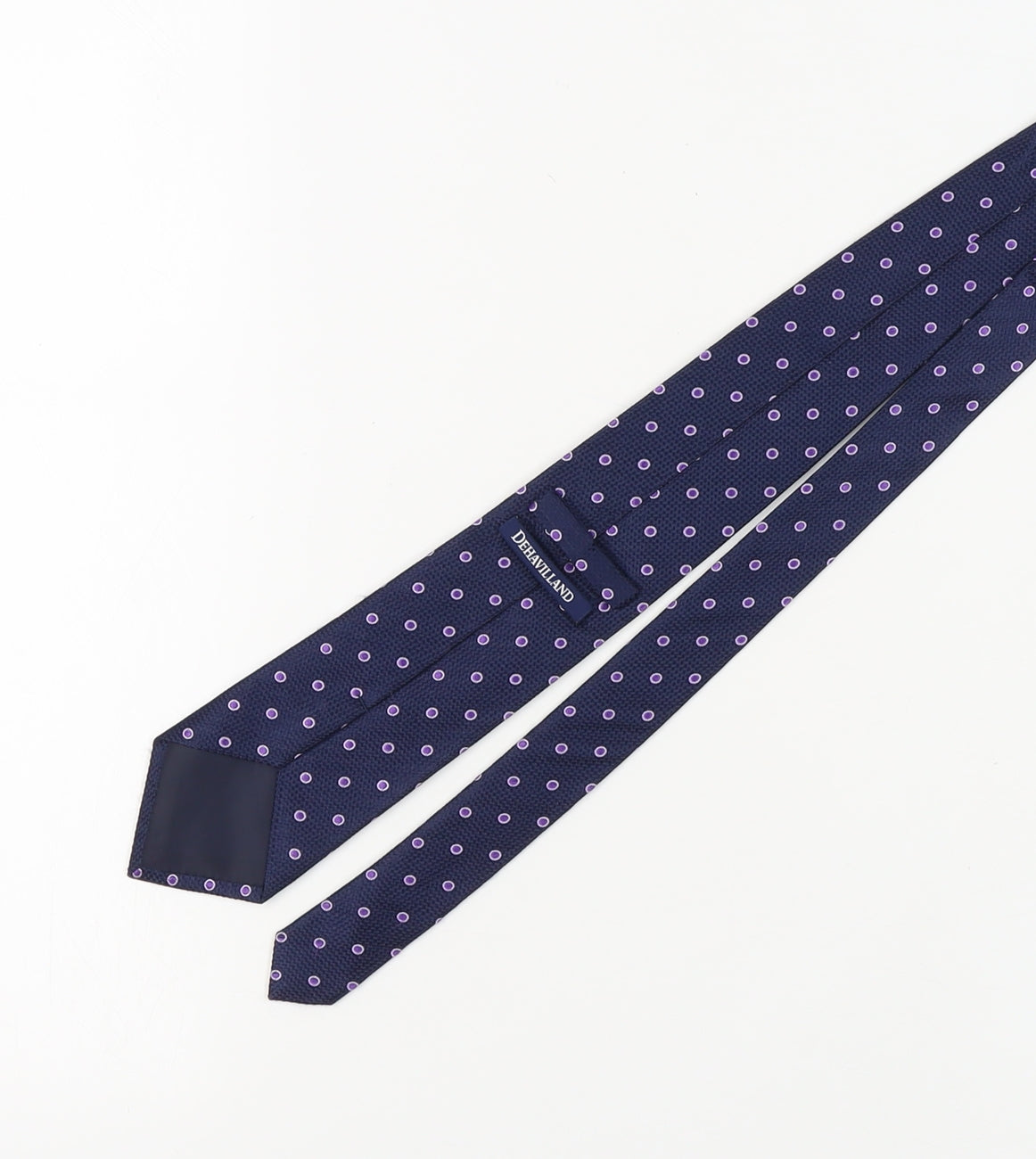 Dehavilland Men's Blue Polka Dot Silk Tie