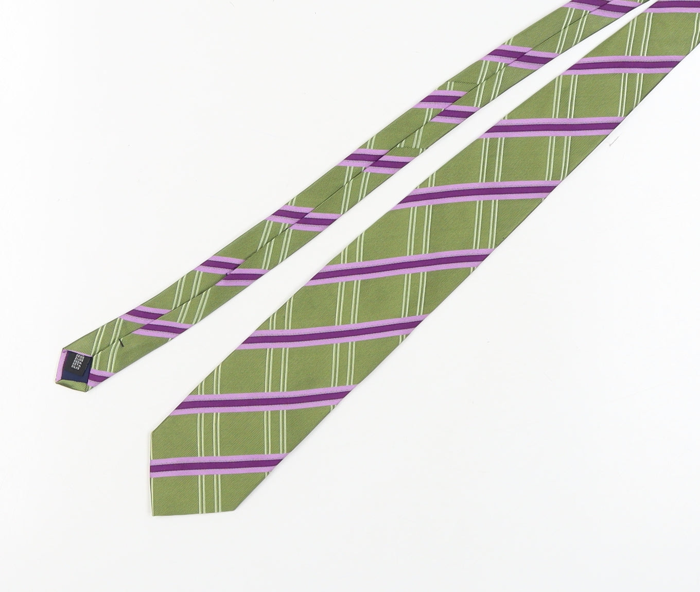 Ben Sherman Men's Green Striped Silk Tie