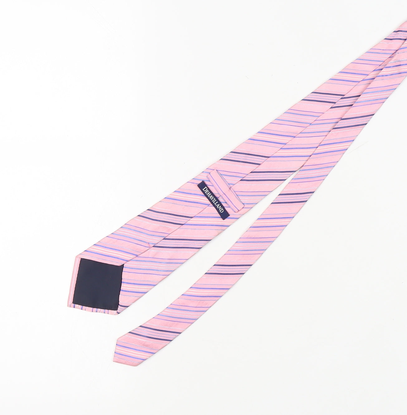 Dehavilland Men's Pink Striped Silk Handmade Tie