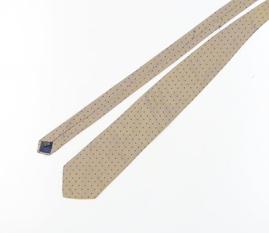 Baumler Men's Beige Polka Dot Silk Tie