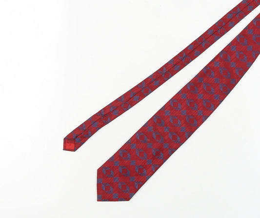 Berwin & Berwin Men's Red Geometric Silk Tie
