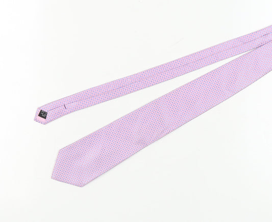 Dehavilland Men's Pink Silk Geometric Tie