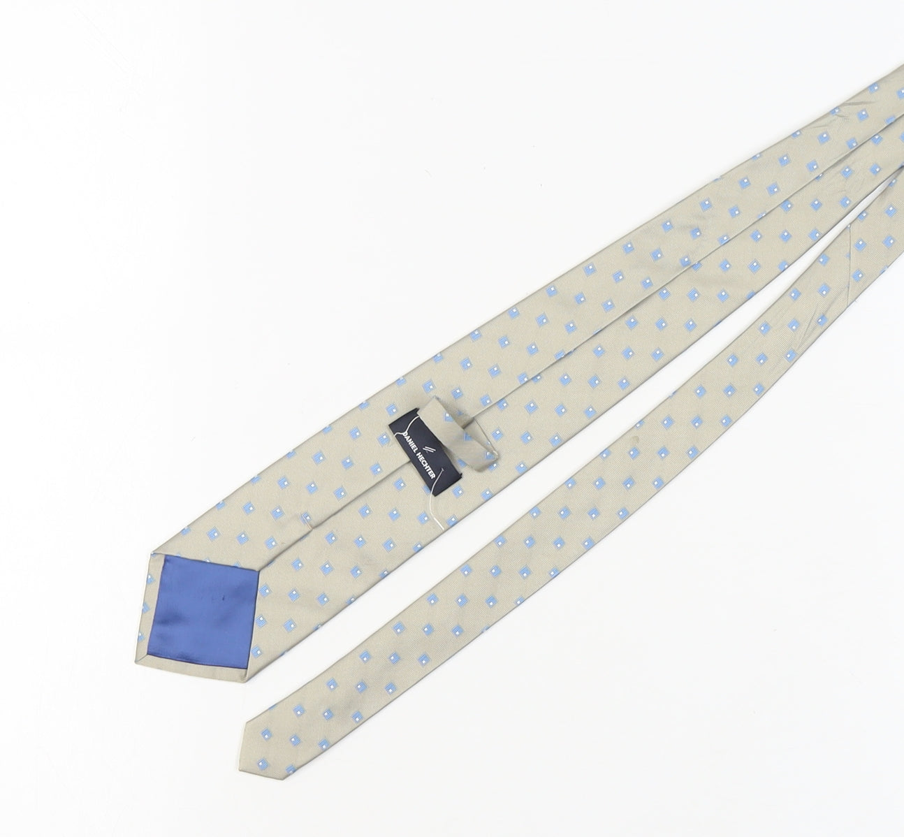 Daniel Hechter Silk Men's Tie Beige Geometric Pattern