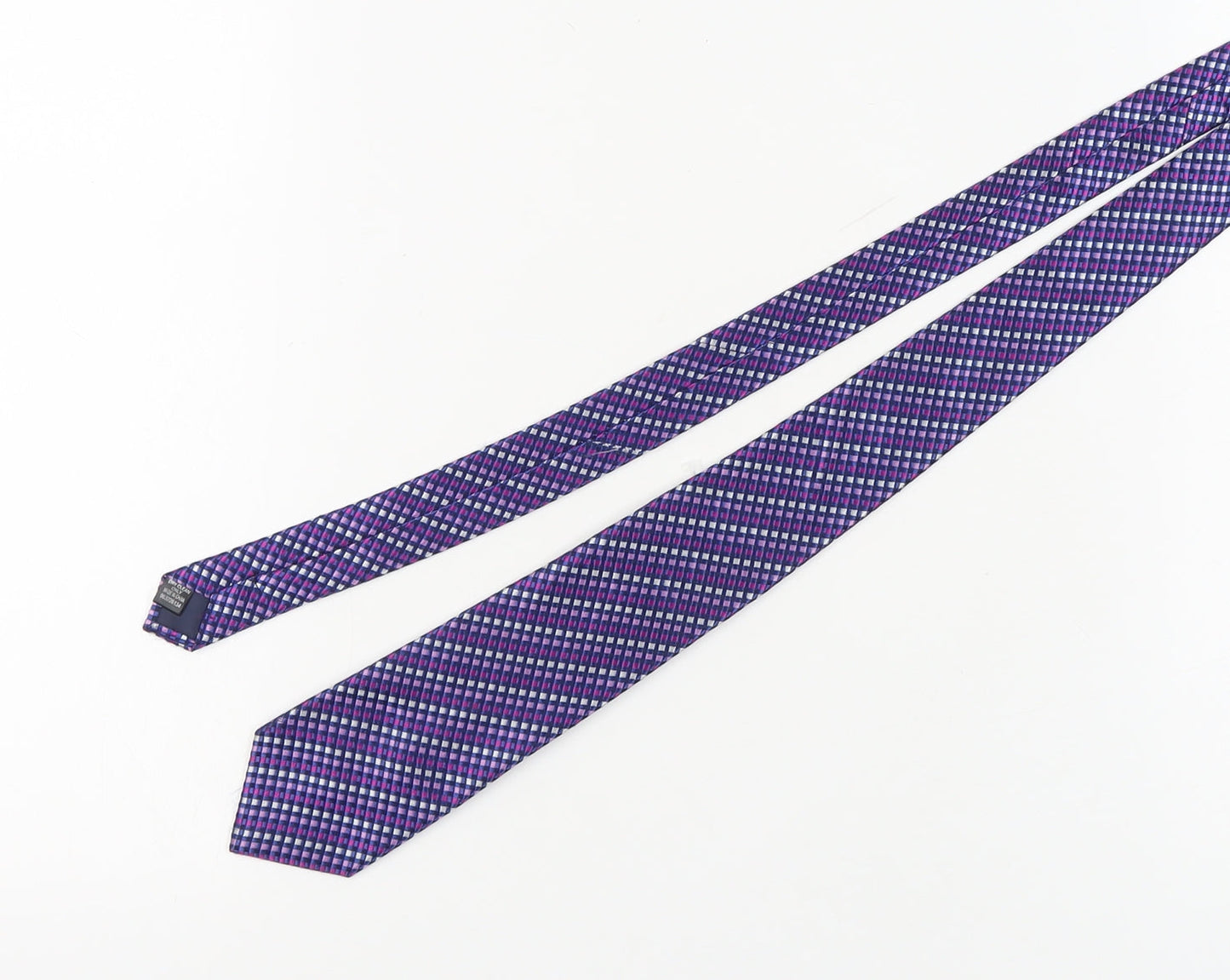 Dehavilland Men's Purple Plaid Silk Tie