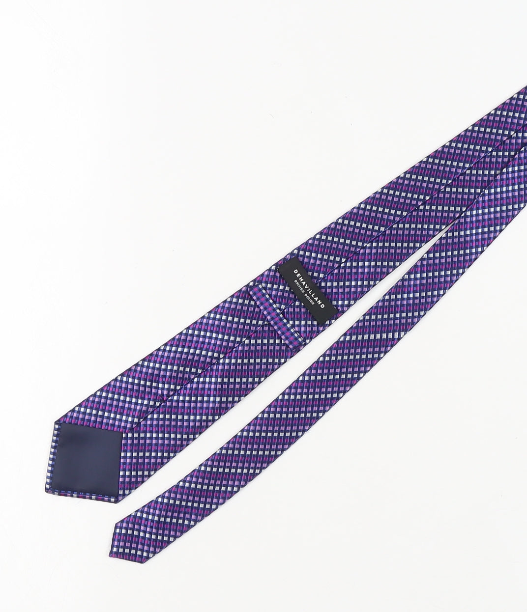 Dehavilland Men's Purple Plaid Silk Tie