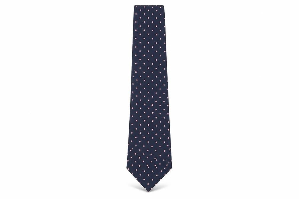F T Lewin & Sons Mens Blue Silk Polka Dot Tie