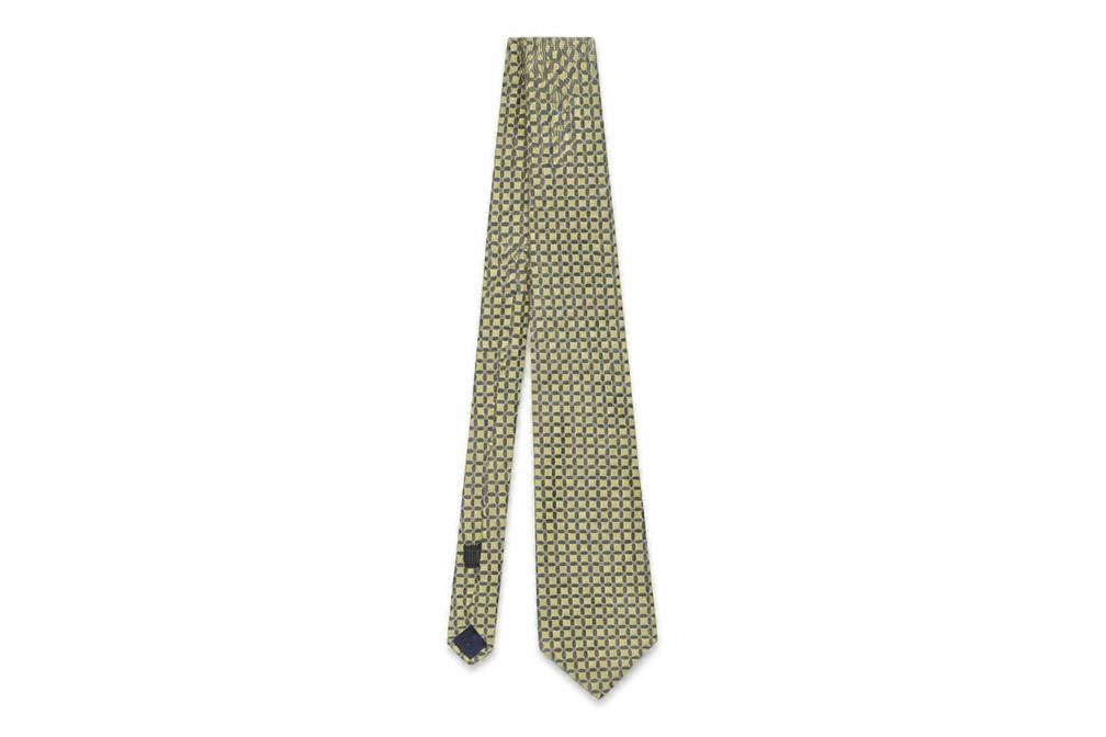Austin Reed Men's Yellow Blue Geometric Silk Tie