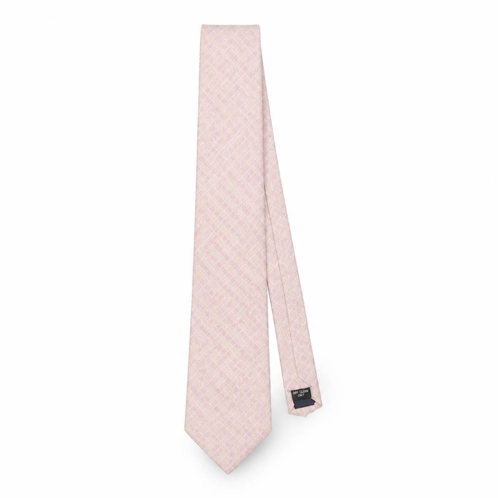 Pierre Cardin Pink Check Silk Men's Tie One Size