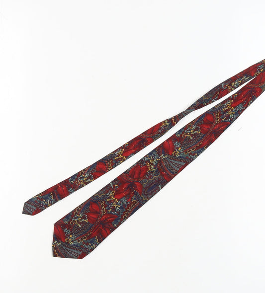Cecil Gee Men's Red Silk Floral Tie