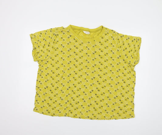 Marks and Spencer Women's Yellow Floral T-Shirt Size 20
