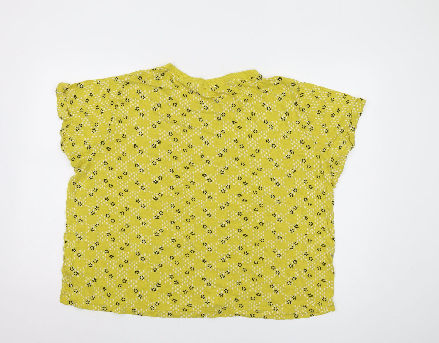 Marks and Spencer Women's Yellow Floral T-Shirt Size 20