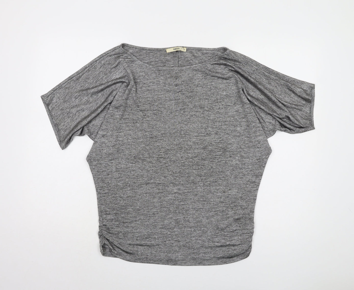 Oasis Women Grey 3/4 Sleeve T-Shirt XS