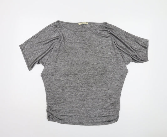 Oasis Women Grey 3/4 Sleeve T-Shirt XS