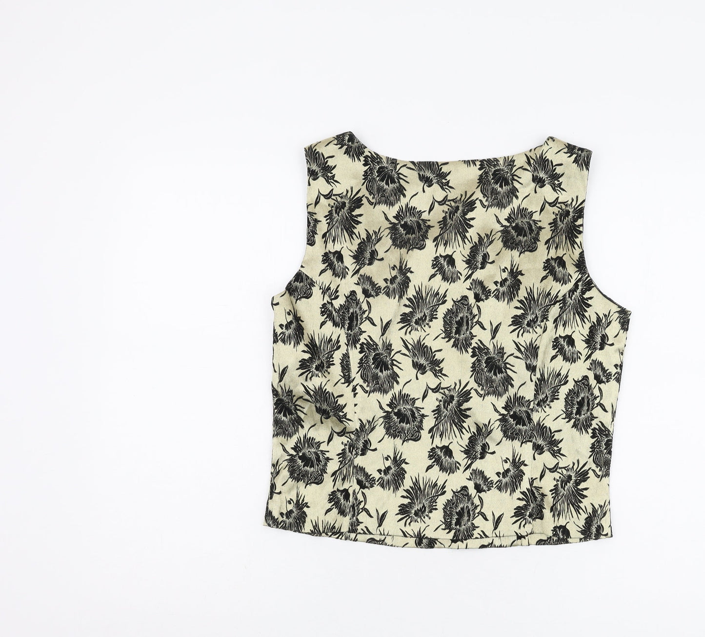 Wallis Beige Floral Women’s Sleeveless Blouse, Size 14
