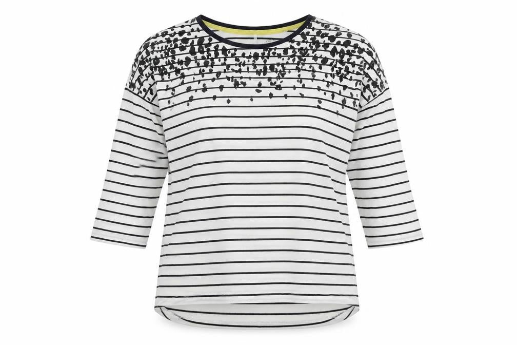 Next Women's White Striped 3/4 Sleeve T-Shirt Size 14