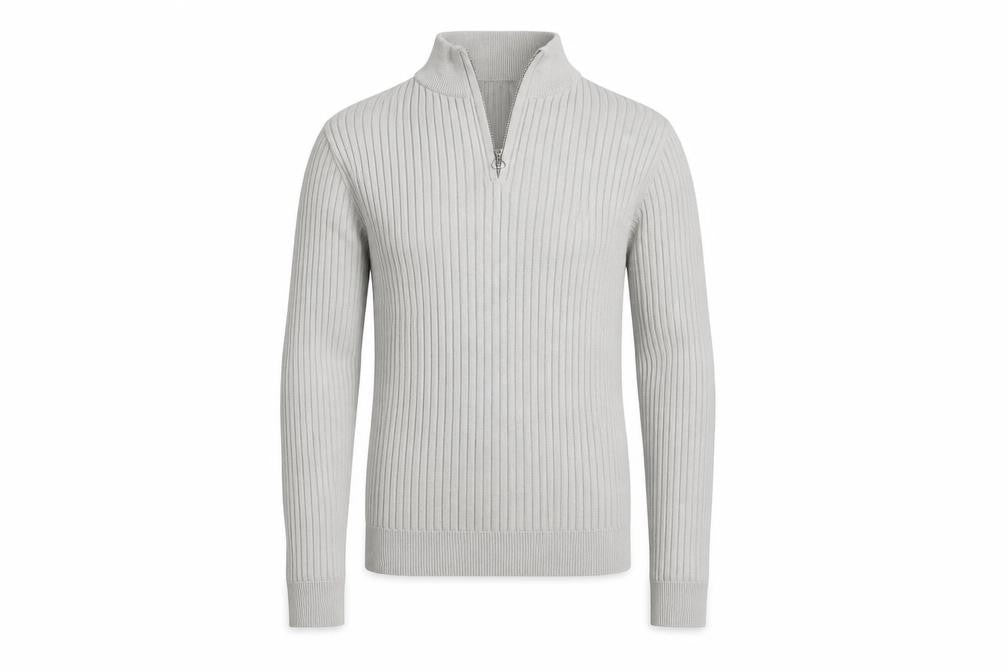 Brave Soul Men's Grey High Neck Jumper, Size S