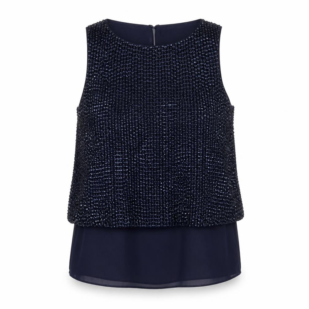 Coast Women's Blue Beaded Blouse Size 12