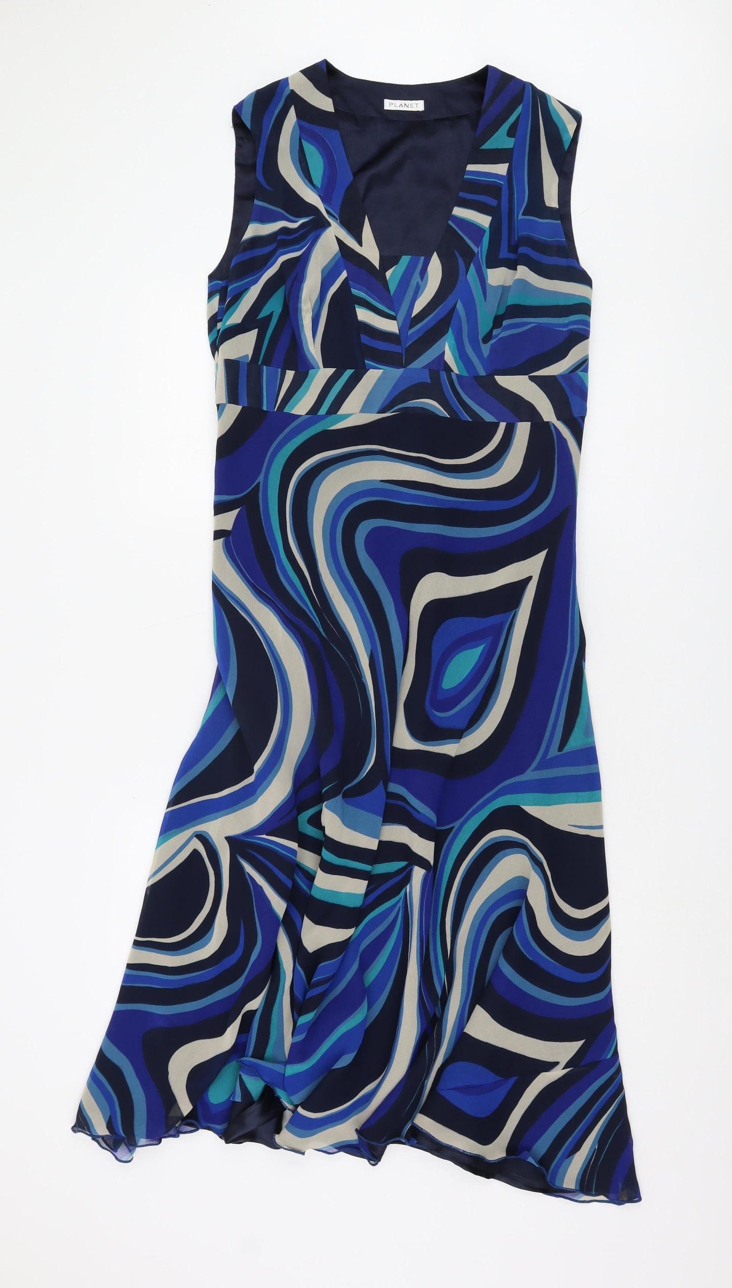 Planet Women's Blue Sleeveless V-Neck Dress Size 12