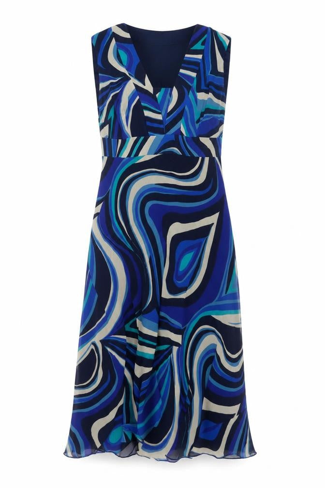 Planet Women's Blue Sleeveless V-Neck Dress Size 12