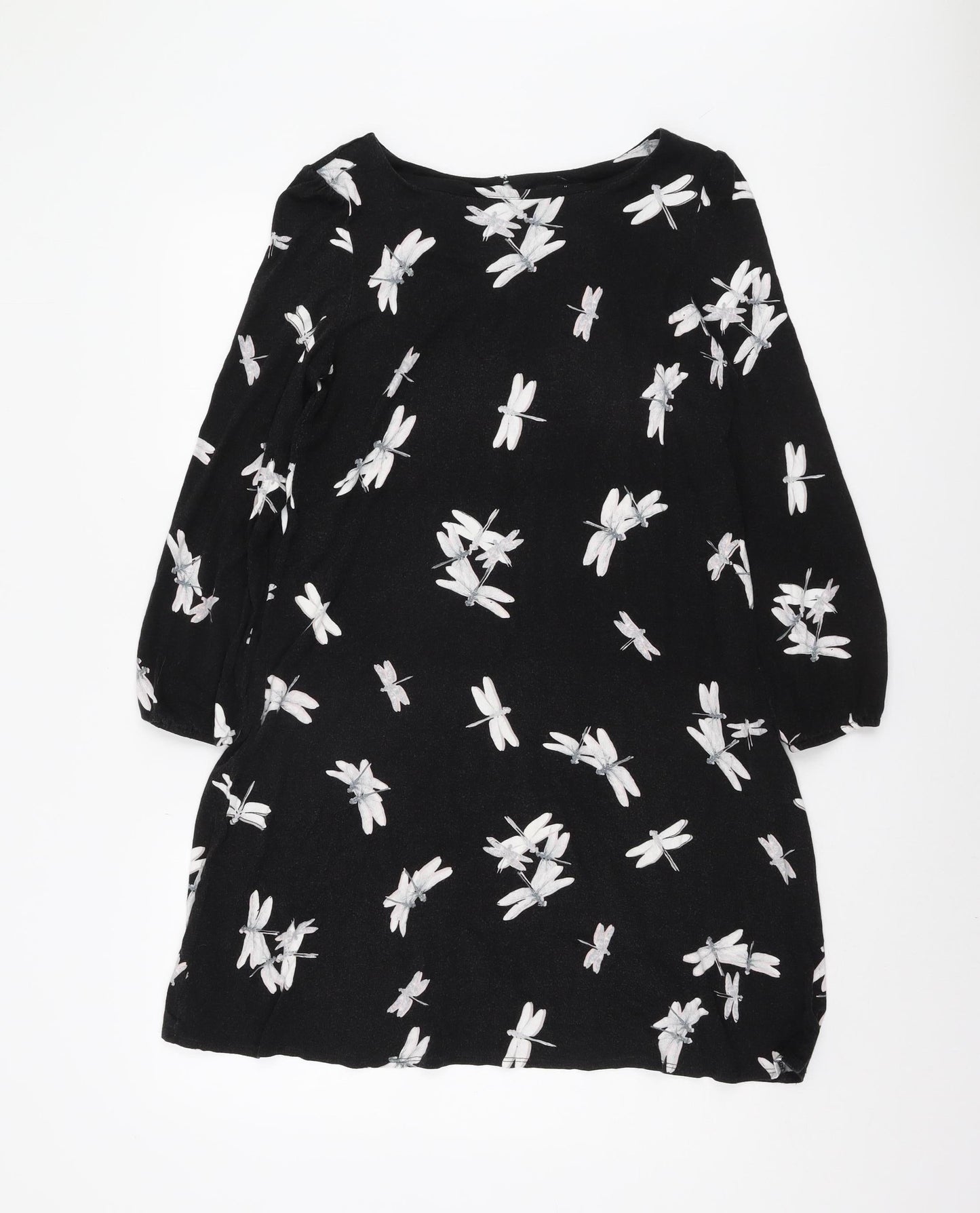 Wallis Women's Black Animal Print Dress Size 14