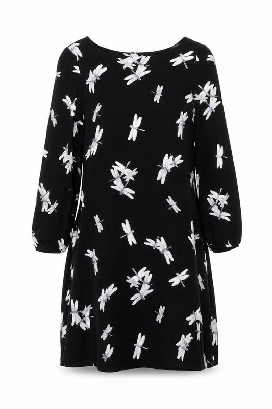 Wallis Women's Black Animal Print Dress Size 14