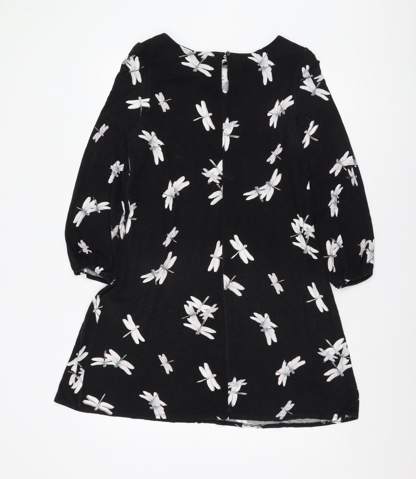 Wallis Women's Black Animal Print Dress Size 14