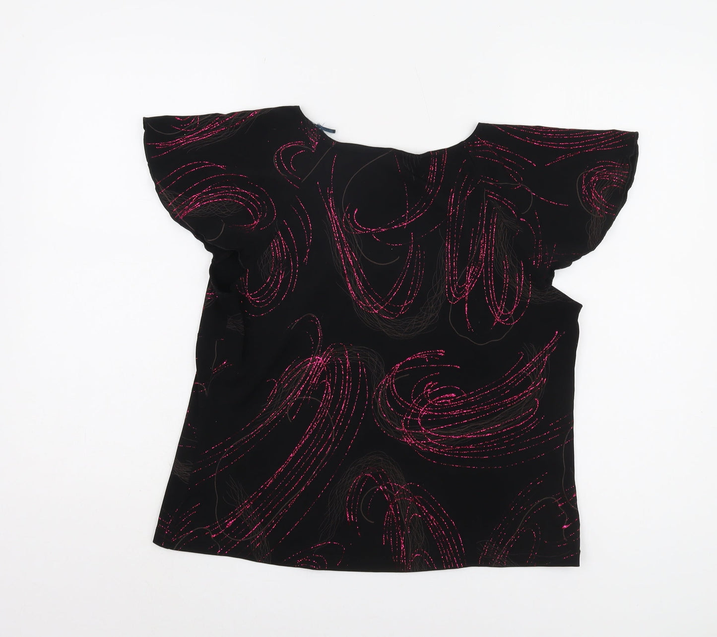 FOSBY Women's Black V-Neck Top Size 16