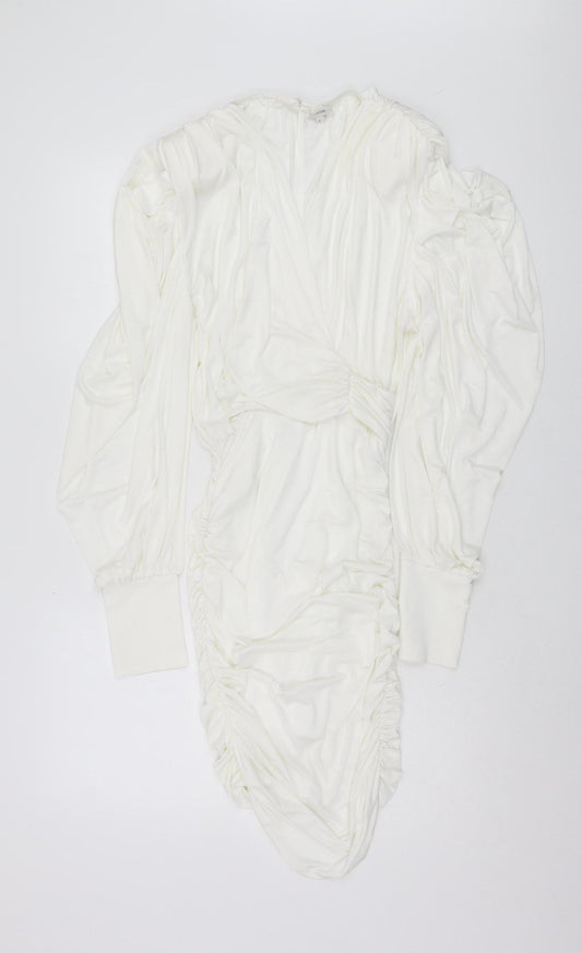 River Island Women Ivory Bodycon Dress Size 8