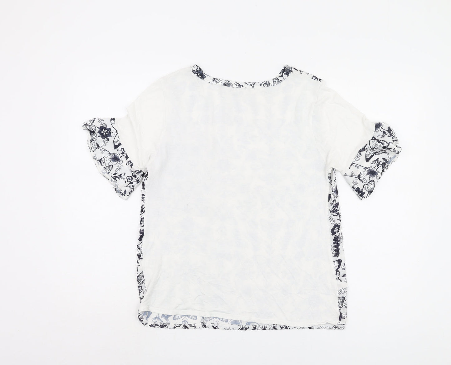 Next Women White Butterfly Print Top Size 12