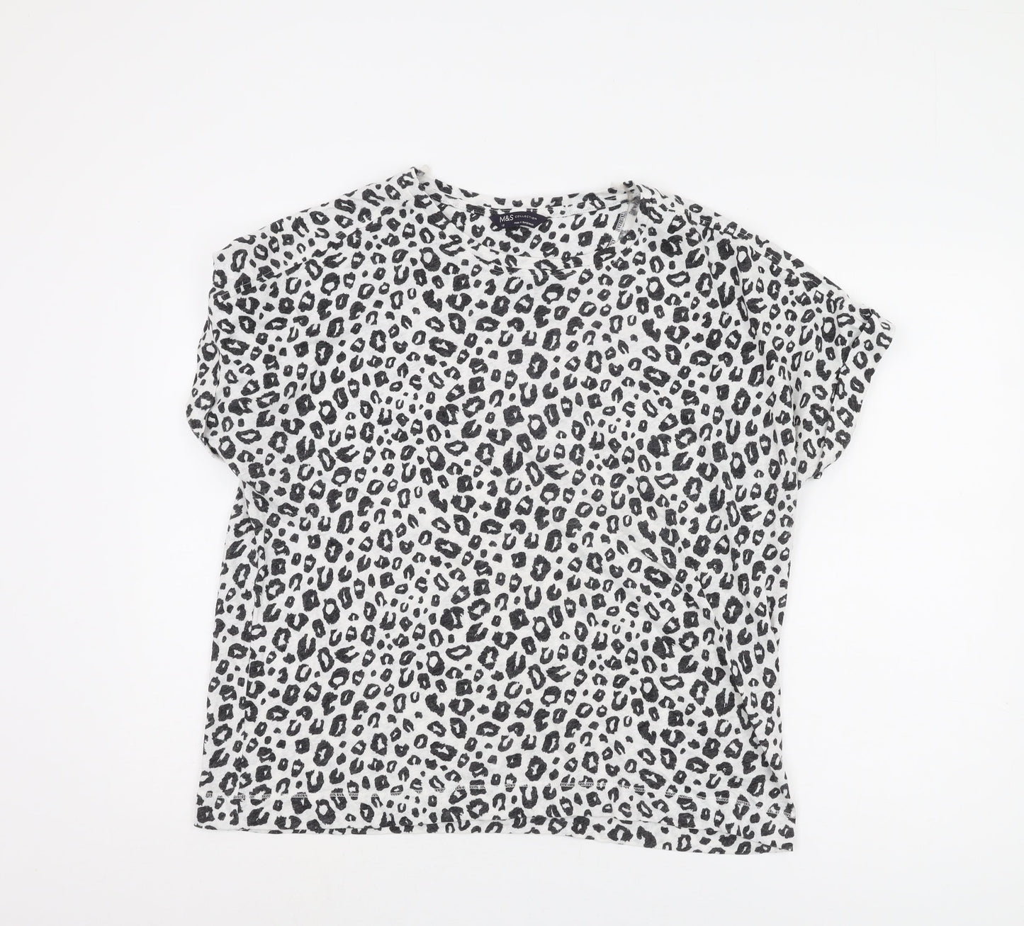 Marks and Spencer Women's Black Animal Print T-Shirt
