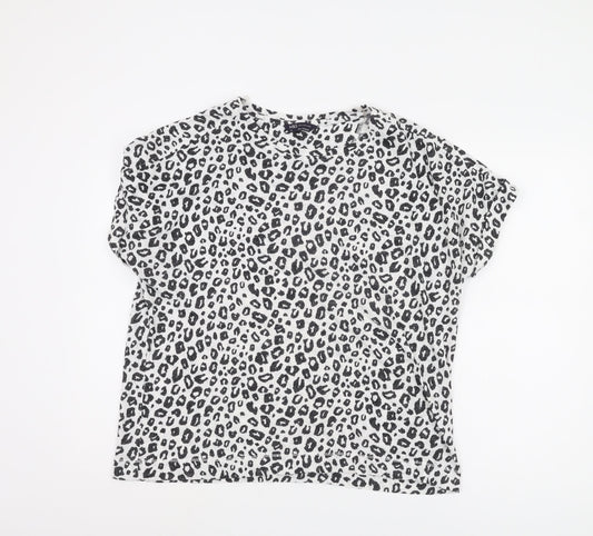 Marks and Spencer Women's Black Animal Print T-Shirt