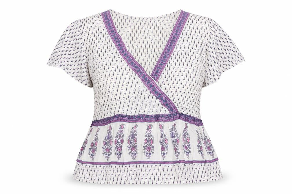 Zudio Women's Multicoloured Wrap Blouse, Size 2XS
