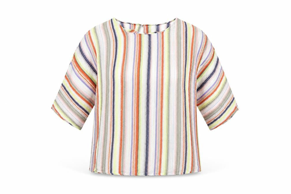 Warehouse Women's Multicoloured Striped T-Shirt, Size 6