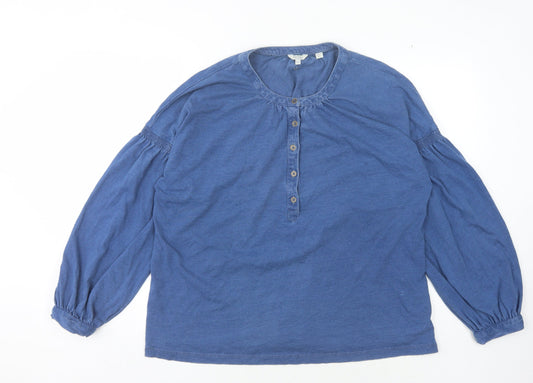 FatFace Women's Blue Cotton Blouse Size 14