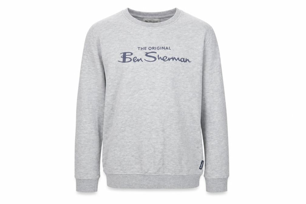 Ben Sherman Boys Grey Pullover Sweatshirt, Logo, 10-11 Years