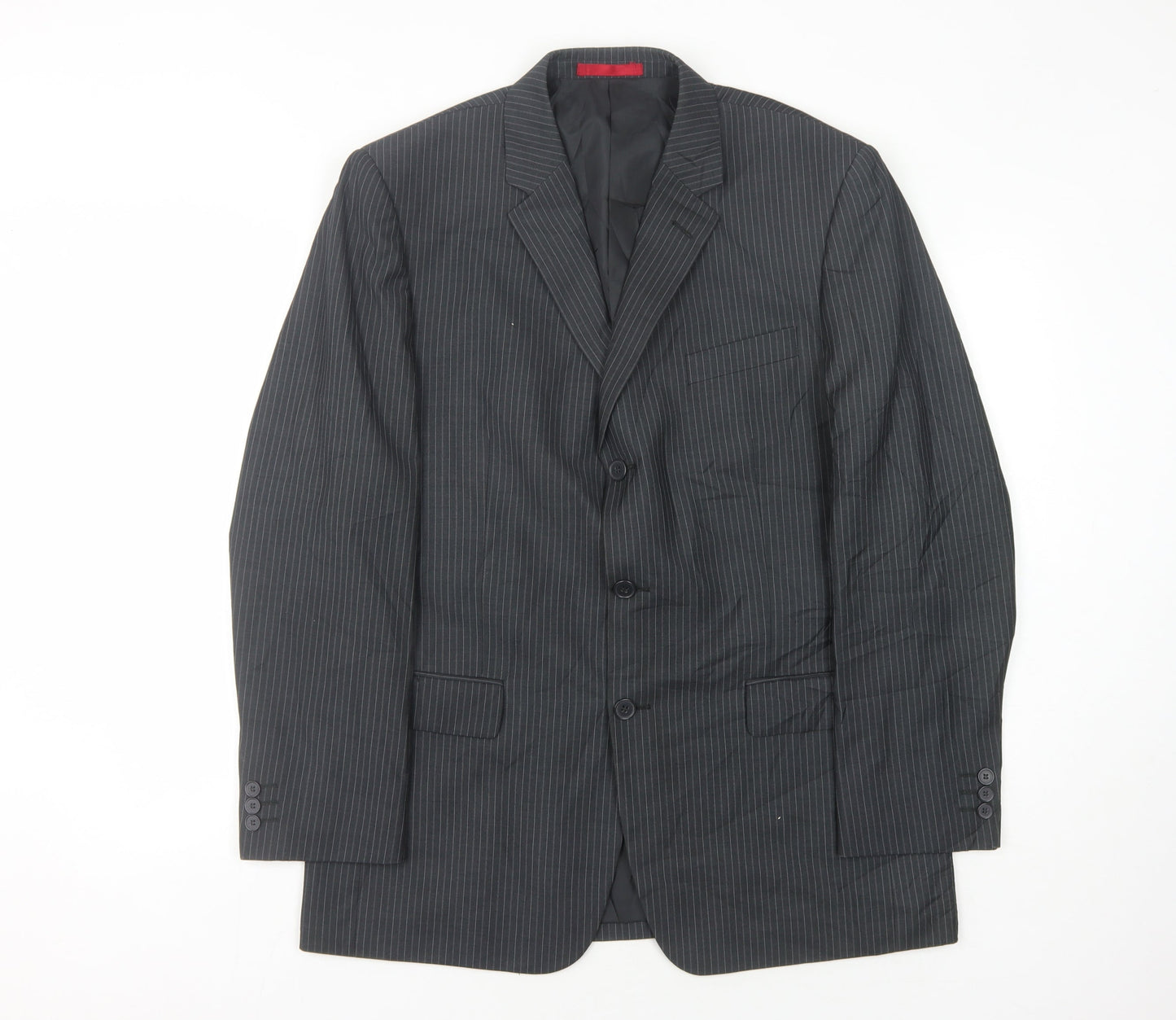 Burton Men's Grey Striped Blazer 42R Regular Fit