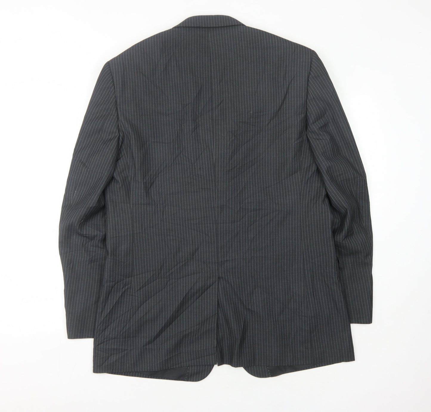 Burton Men's Grey Striped Blazer 42R Regular Fit