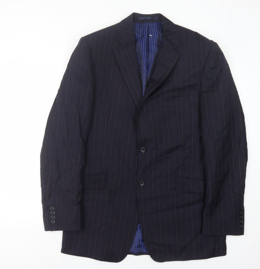 Marks and Spencer Men's Navy Striped Suit Jacket 40L
